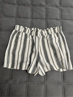 LOFT Vertical Stripe High-Waist Shorts -